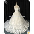 Vestido De Noiva Luxe Robe de mariée en dentelle à manches longues Robe de bal Puffy 2017 Robe de mariée Nébuleuse musulmane